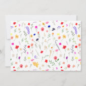 フォトシックboho明るい野生の花1st誕生日 招待状 (裏面)