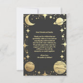 フォトシテラルブラック金ゴールド三日月結婚の月 サンキューカード (裏面)