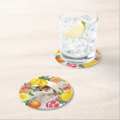 フォトシトラスウォーターカラーボタニッ結婚クス ラウンドペーパーコースター (インサイチュ)