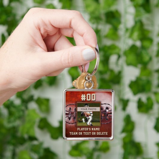 フォトシニアサッカーパーソナライズされた選手のギフト キーホルダー (手)
