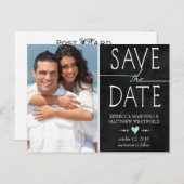 フォトシャルボードミントグリーン日付を保存 案内ポストカード (正面/裏面)