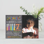 フォトシャルボード不機嫌科学パーティー誕生日 招待状 (スタンド正面)