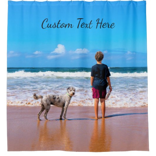 フォトシャワーカーテンとカスタム文字 シャワーカーテン (正面)