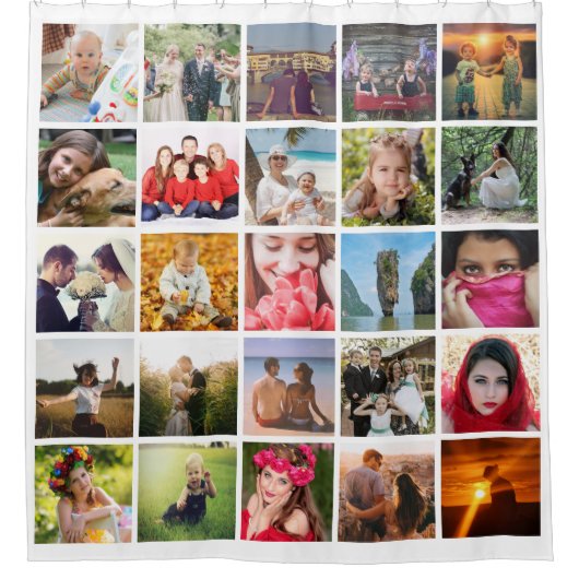 フォトシャワーカーテンのアップロード シャワーカーテン (正面)