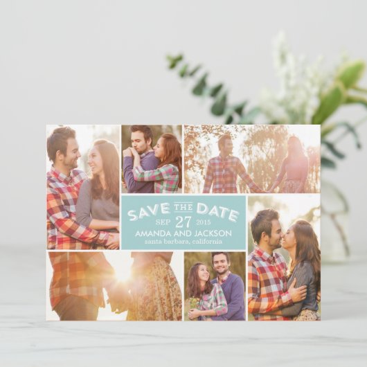 フォトショーケースの保存日-青 セーブザデート (スタンド正面)