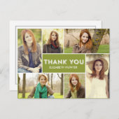 フォトショーケース卒業サンキューカード – カラー ポストカード (正面/裏面)