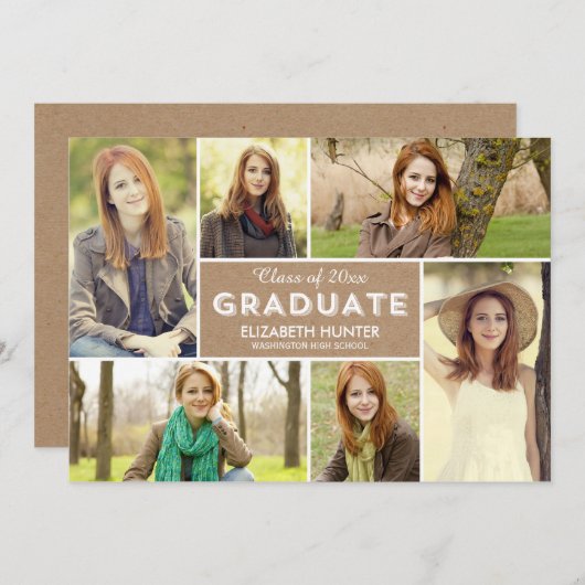 フォトショーケース卒業招待状- Craft 招待状 (正面/裏面)