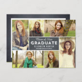 フォトショーケース卒業発表Chalkboard インビテーションポストカード (正面/裏面)