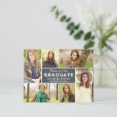 フォトショーケース卒業発表Chalkboard インビテーションポストカード (スタンド正面)