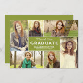 フォトショーケース編集可能カラー卒業カード 招待状 (正面/裏面)