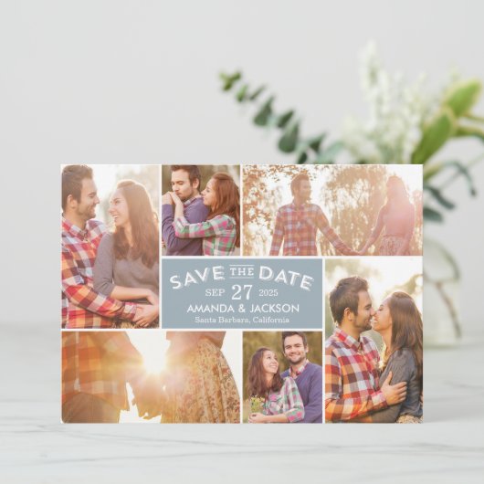 フォトショーケース編集可能カラー日付カードの保存 サンキューカード (スタンド正面)