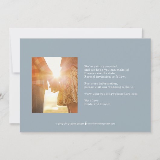 フォトショーケース編集可能カラー日付カードの保存 サンキューカード (裏面)