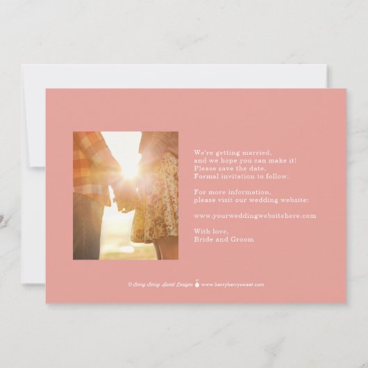 フォトショーケース編集可能カラー日付カードの保存 サンキューカード (裏面)