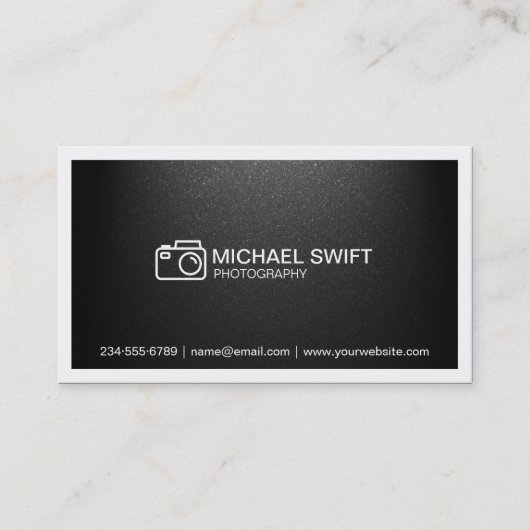 フォトショーケーミニマルスシンプルマットブラック 名刺 (正面)