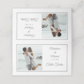 フォトシルバーエレガントなウェディングテーブル番号 プレイスカード (外部開封)