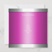 フォトシルバーエレガントピンクバルーン21歳の誕生日 招待状 (裏面)