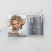 フォトシルバーグリッタードリップスバースデイトサンキュー サンキューカード (内部)