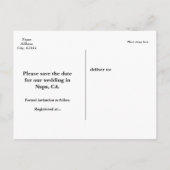 フォトシルバーグリッターハート日付はがきを保存 案内ポストカード (裏面)