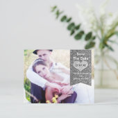 フォトシルバーグリッターハート日付はがきを保存 案内ポストカード (スタンド正面)