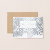 フォトシルバーフォイルイニシャルツリートランクサンキュー 箔カード (封筒付き正面)