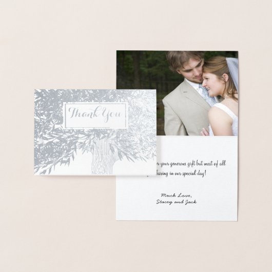 フォトシルバーフォイルイニシャルツリートランクサンキュー 箔カード (ディスプレー)