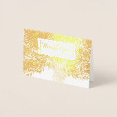 フォトシルバーフォイル結婚のイニシャルツリーありがとう 箔カード (正面)