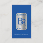 フォトシルバーブルーのネイビー実在エステートラグジュアリーを追加 名刺 (裏面)