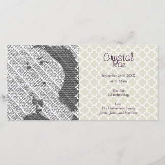 フォトシルバーベビー誕生発表写真カード 案内状