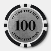 フォトシルバー100 番号付き ポーカーチップ (正面)