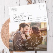 フォトシンプルエレガントスクリプトの発表葉書 案内ポストカード