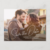 フォトシンプルエレガントスクリプトの発表葉書 案内ポストカード (正面)