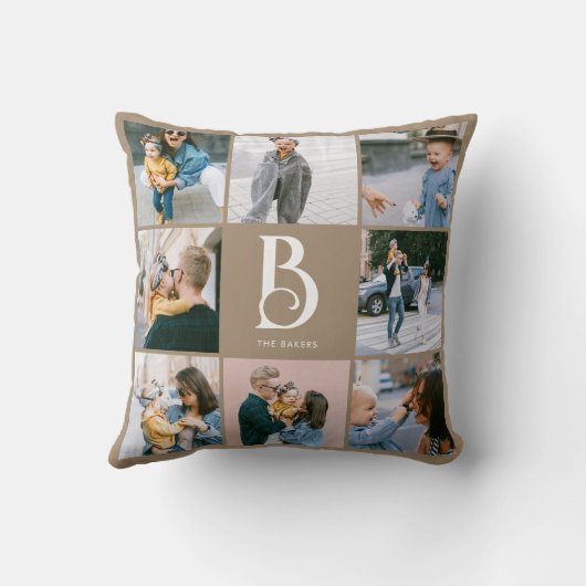 フォトシンプルシックモノグラムボホベージュ クッション (裏面)