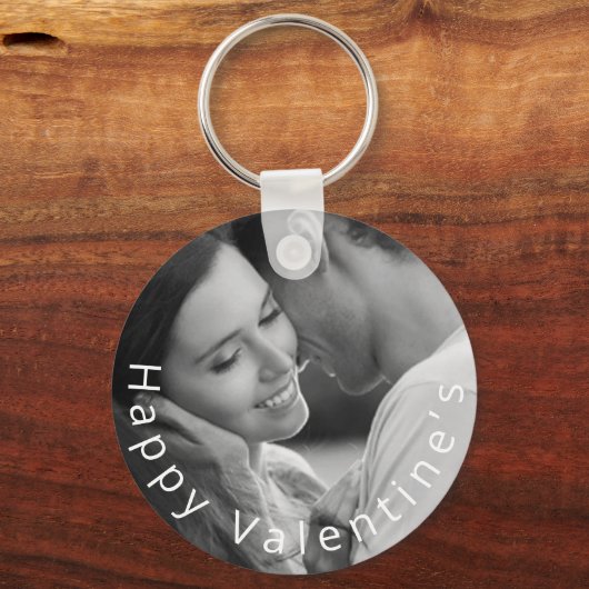 フォトシンプルフォトハッピーヴァレンティーンズキーチェーン キーホルダー (正面)