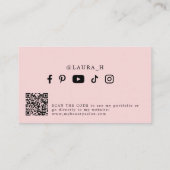 フォトシンプルモダンスフェミニンスクリプトQRコード美しい 名刺 (裏面)
