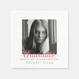 フォトシンプルモダンミニマル卒業 スタンダードカクテルナプキン