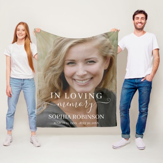 フォトシンプルモダンメモリアル記念 フリースブランケット (インサイチュ)