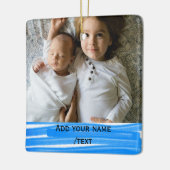 フォトシンプル文字カラフルstarsテクスチャの追加 セラミックオーナメント (左)