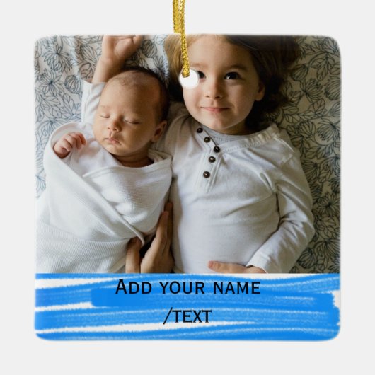 フォトシンプル文字カラフルstarsテクスチャの追加 セラミックオーナメント (正面)