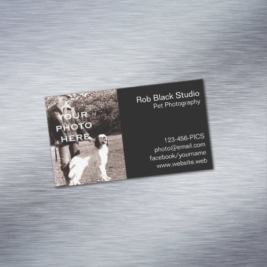 フォトシンプル文字黒と白の追加 マグネット名刺 (インサイチュ)