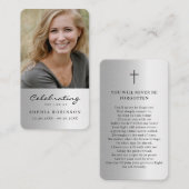 フォトシンプル祈りの言葉シルバフェイクーカード 名刺 (正面/裏面)