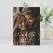 フォトシンプル結婚サンキューカードスモダンクリプト サンキューカード (スタンド正面)