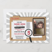 フォトシークレットエージェント誕生日探偵招待状 招待状 (正面)