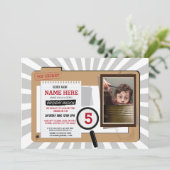 フォトシークレットエージェント誕生日探偵招待状 招待状 (スタンド正面)