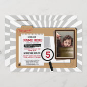 フォトシークレットエージェント誕生日探偵招待状 招待状 (正面/裏面)