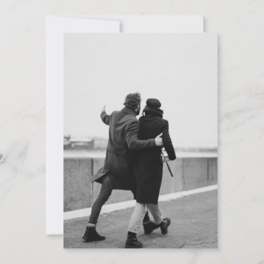 フォトジェニック映画ポスタ結婚ーのミニマモダンリスト 招待状 (裏面)