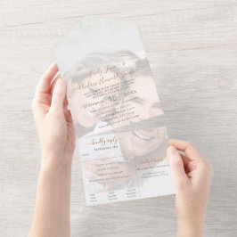 フォトジオメトリック抽象芸術金ゴールドフレームがすべてオン オールインワン招待状