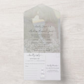 フォトジオメトリ抽象芸術金ゴールドフレーム オールインワン招待状 (内側)