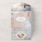 フォトジオメトリ抽象芸術金ゴールドフレーム オールインワン招待状 (外側)