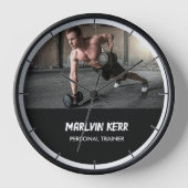 フォトジカスタムムビジネスグレー 壁時計 (正面)