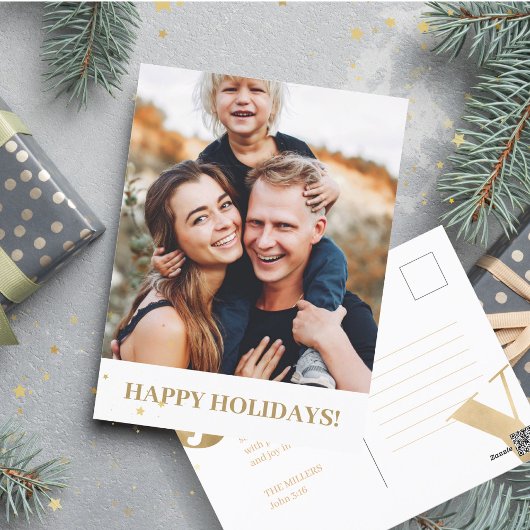 フォトジョイクリスマスホリデーフェイスライン聖なる書物、 経典 ポストカード